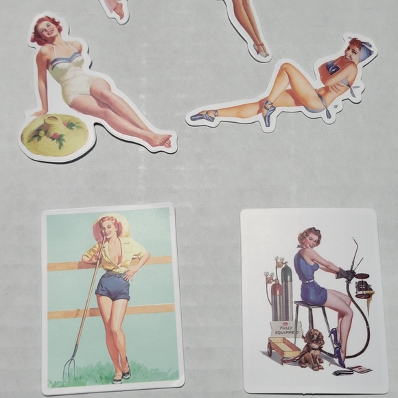 21 Piece Vintage Pin Up Girl Retro Stickers  NEW - Picture 5 of 9